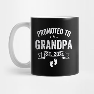 Promoted To Grandpa EST. 2024 Grandparents Baby Announcement Shirt Mug